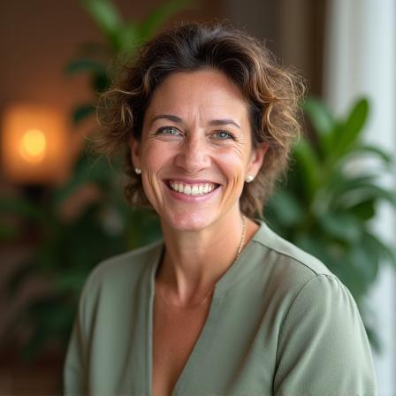 Professional headshot of Elara Vance, Lead Wellness Coach at Hearthspring Wellness